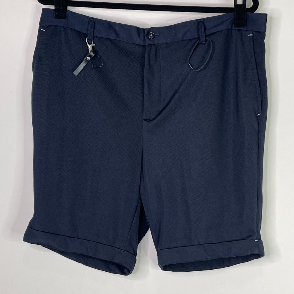 Zara Men's 4 -Ways Stretch Knit Navy Blue Shorts Size 34